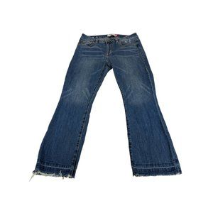 Cabi Kick It Crop Cropped Womens Jeans Size 6 Raw Frayed Hem  Style 5307